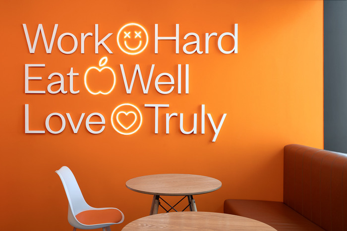 “Work Hard / Eat Well / Love Truly” in .