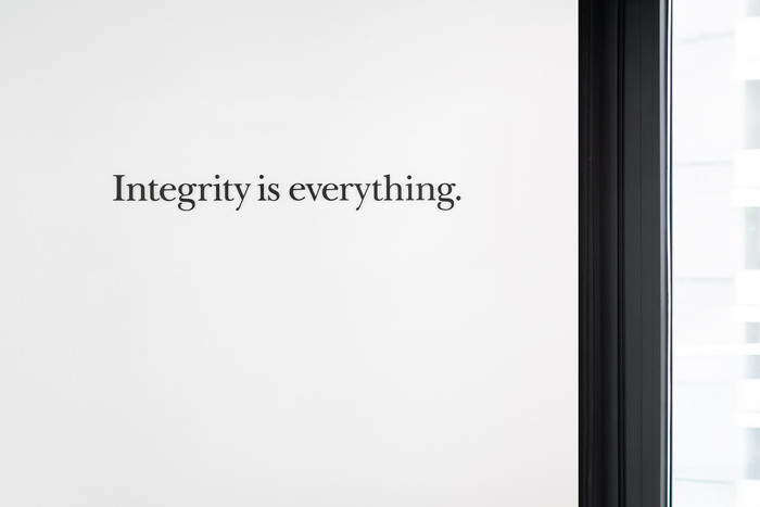  for “Integrity is everything”.