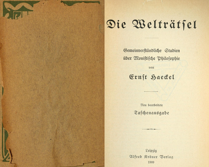 Die Welträtsel by Ernst Haeckel (Kröner, 1909) 2