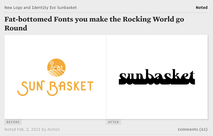 Old logo and the new one, as shown on Brand New website.
