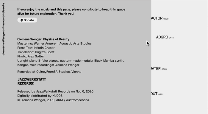 Physics of Beauty website and album art 5