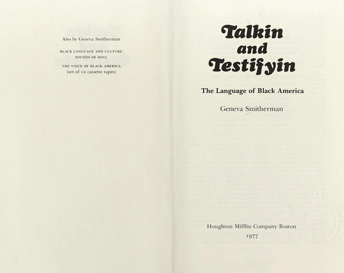 Title page of the Houghton Mifflin edition.  Italic is used for the title (with swash caps), and  for other text.