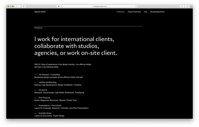 Stephie Müller portfolio website 5