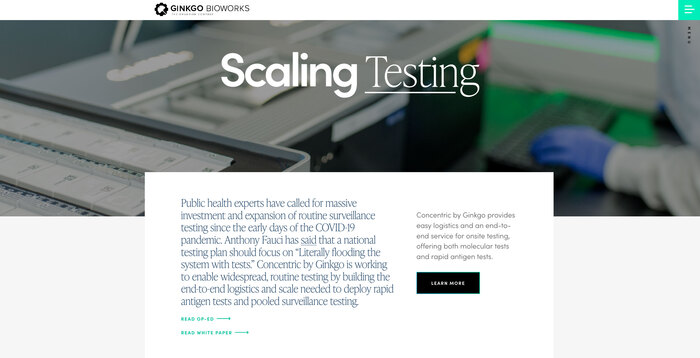 Ginkgo Bioworks website 4