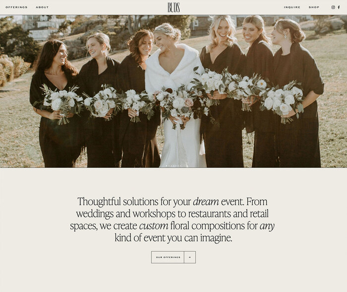 Buds Floral Design website 1