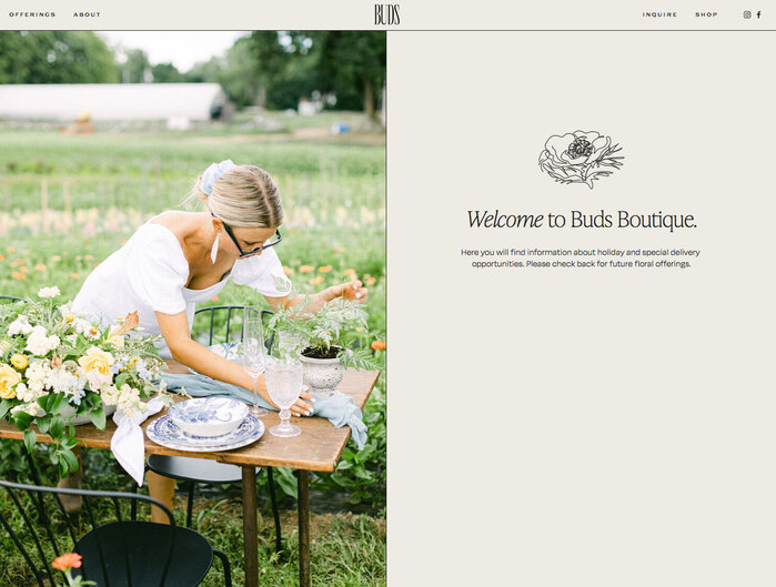 Buds Floral Design website 2