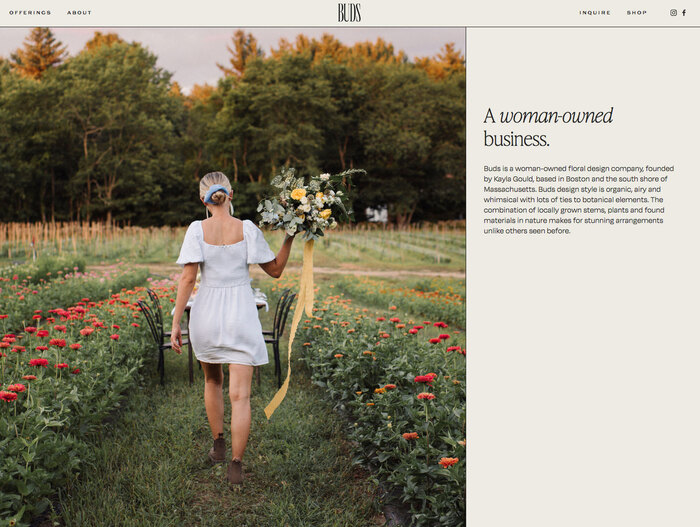 Buds Floral Design website 3