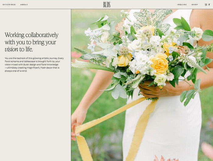 Buds Floral Design website 4