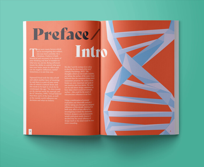 DNA makes for a beautiful illustrative style which I thoroughly enjoyed experimenting with. The weaving shapes complimented the Bely letterforms.