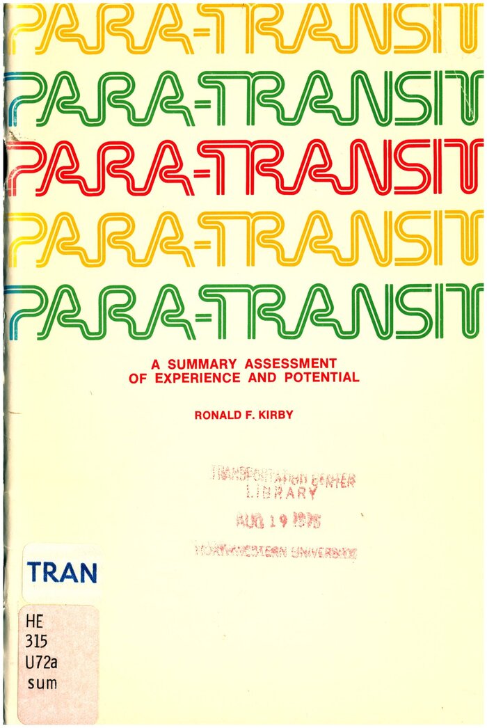 Para-Transit: Neglected Options for Urban Mobility 2