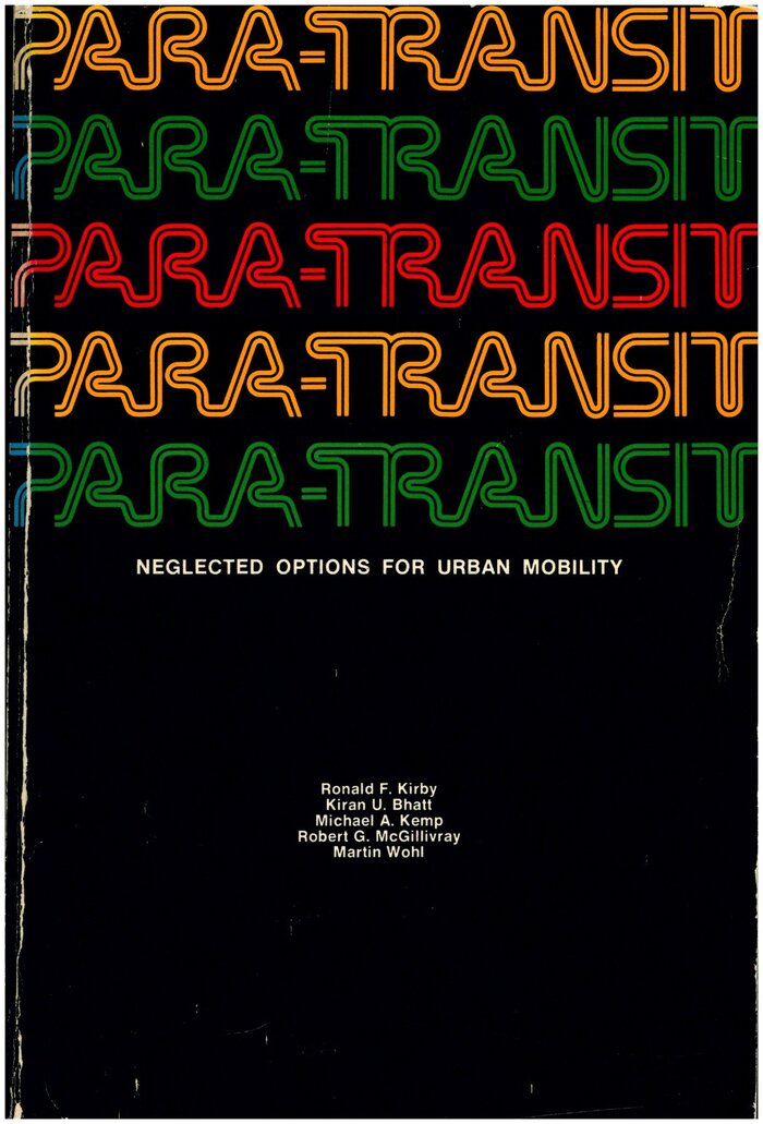 Para-Transit: Neglected Options for Urban Mobility 1