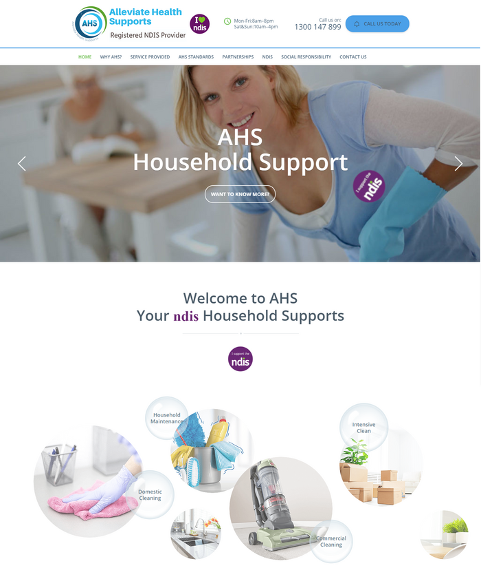 Alleviate Health Supports website 1