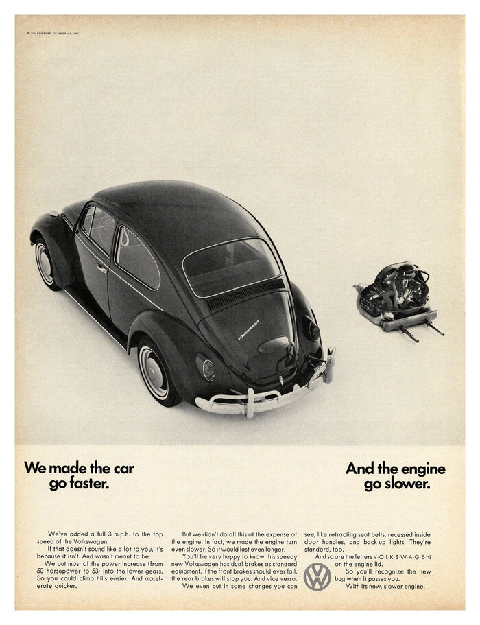 “We made the car go faster. And the engine go slower.”, 1966
