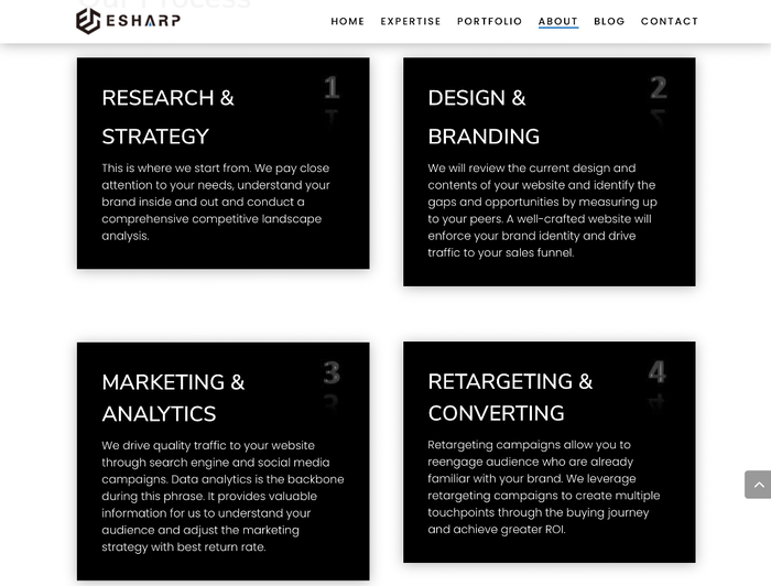 eSharp portfolio website 4