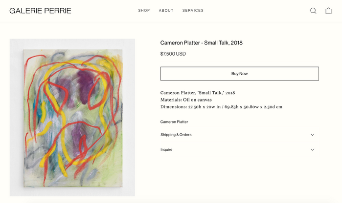 Galerie Perrie website 2