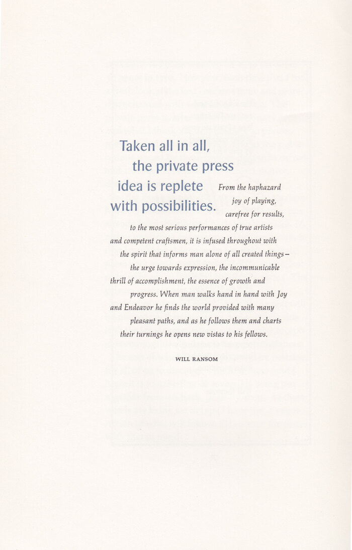 Typographia·1, The Adagio Press 2