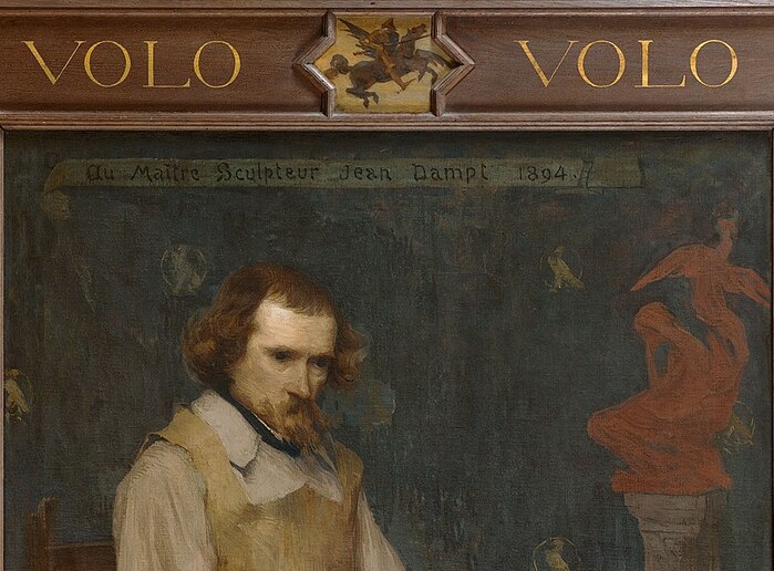 Detail from Edmond Aman-Jean’s portrait of sculptor Jean Dampt.