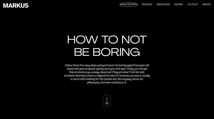Markus portfolio website 2