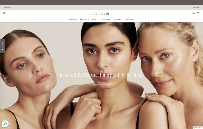 Ellus &amp; Krue skincare website 1