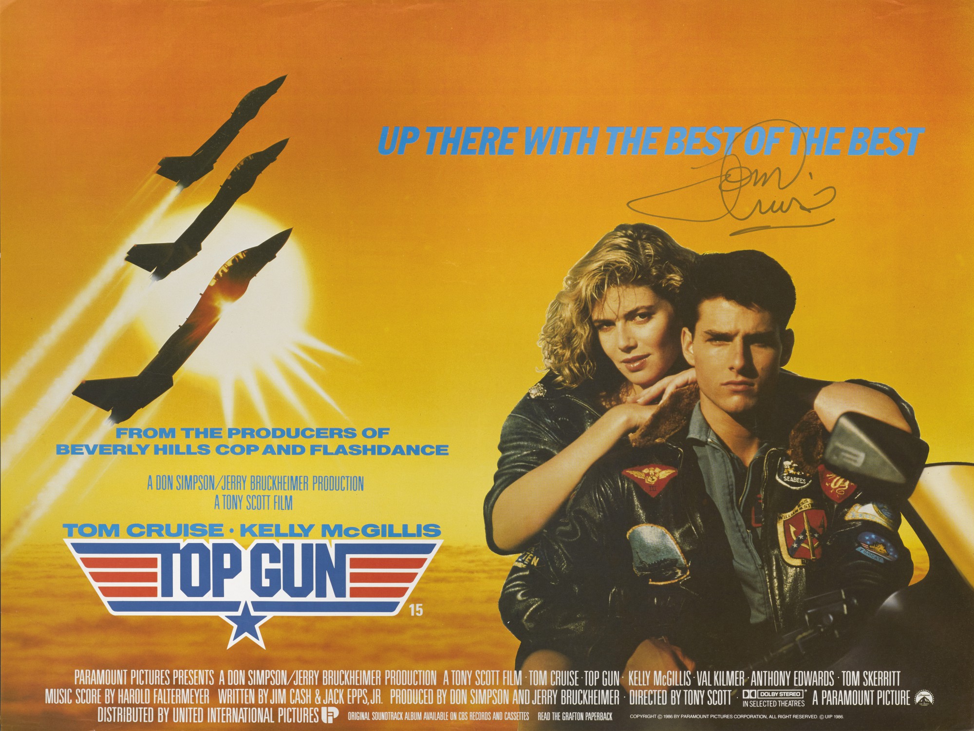 NEW TOP GUN TOM CRUISE V2 1986 80s MOVIE ORIGINAL CINEMA PRINT PREMIUM POSTER 