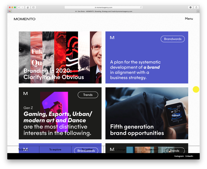 Momento Agency website 2