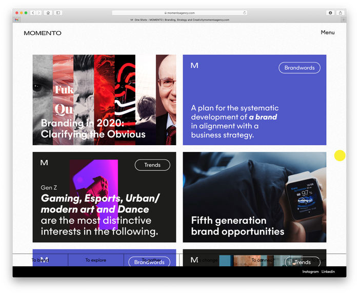 Momento Agency website 2