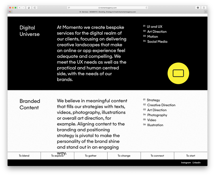 Momento Agency website 7