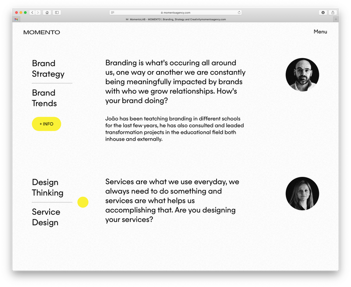 Momento Agency website 6