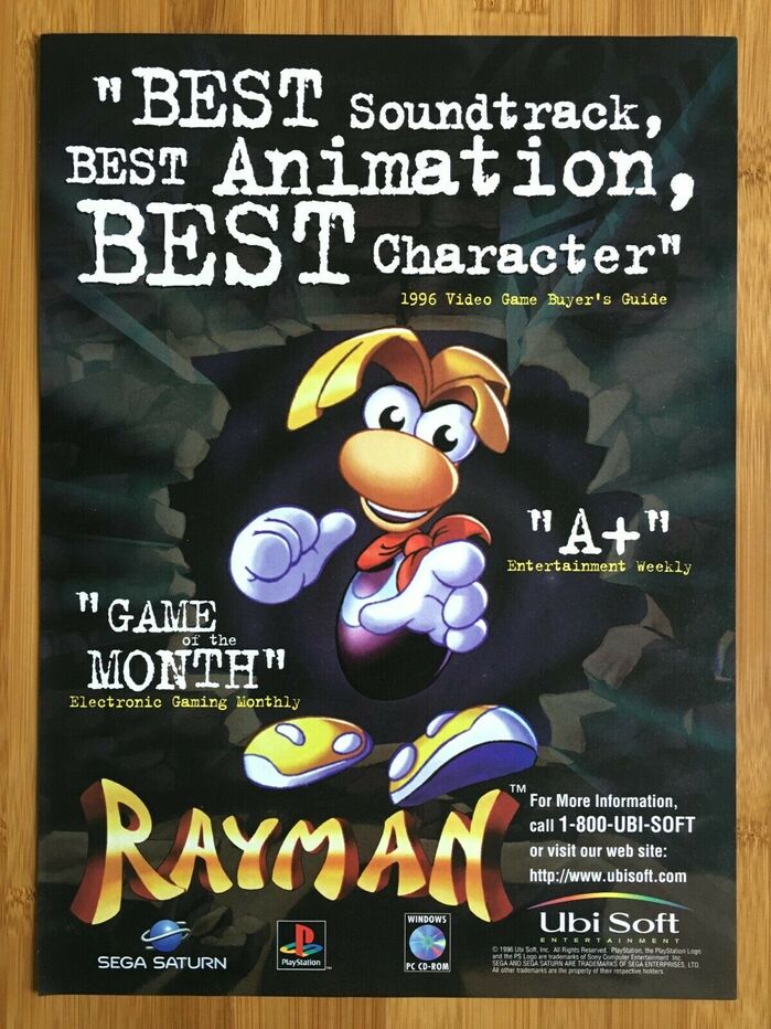 Rayman video game print ad (1996)