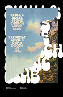 Skull &amp; Roses at Stone Church Music Club gig poster