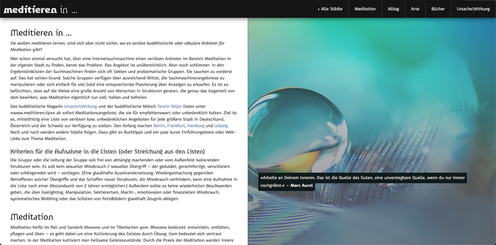 Meditieren in … website (2020) 1