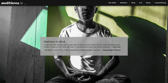 Meditieren in … website (2020) 2