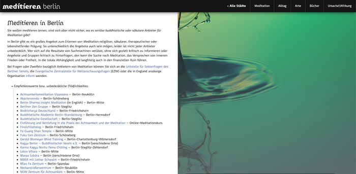 Meditieren in … website (2020) 4