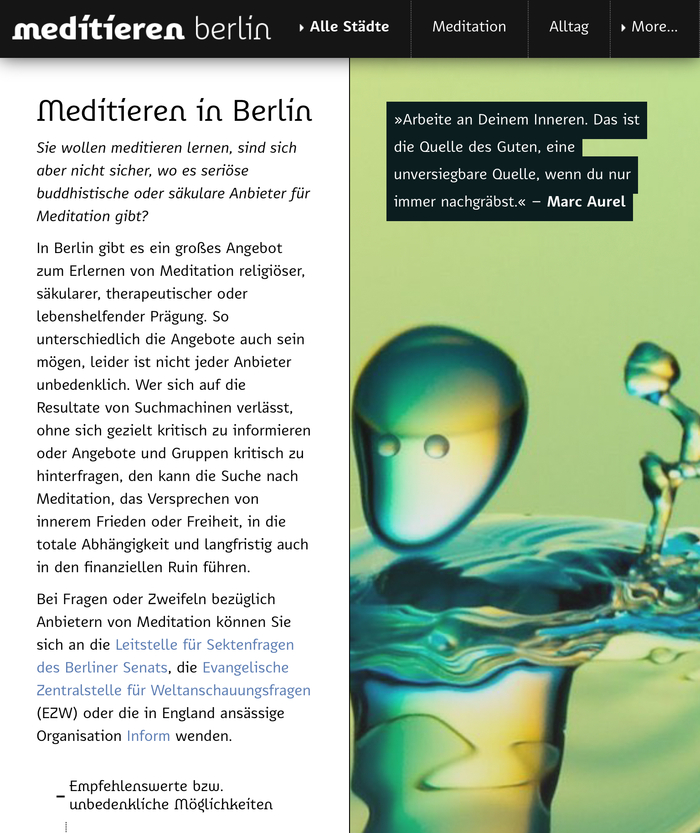 Meditieren in … website (2020) 6