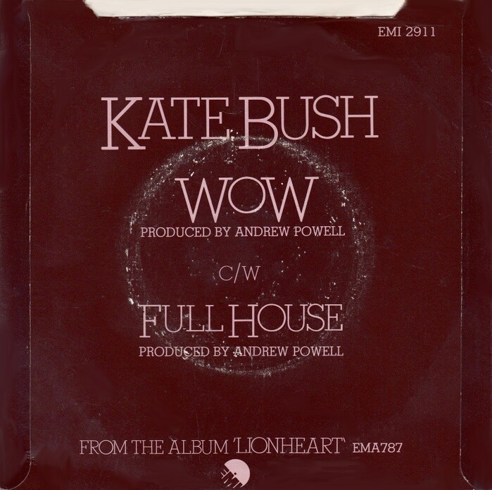 Sleeve for Kate Bush’s 1979 single “Wow” (back).