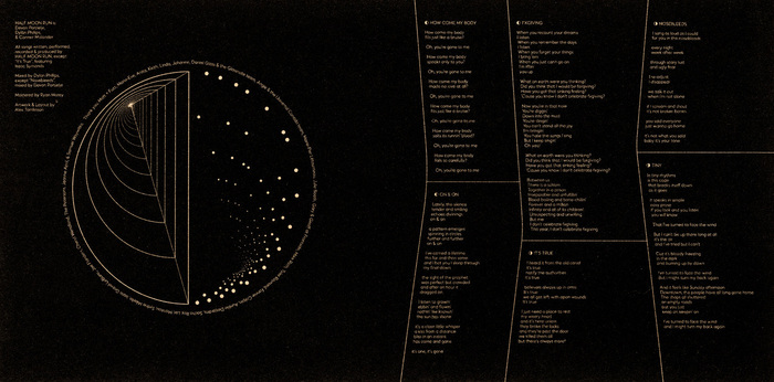 Vinyl sleeve design featuring lyrics and credits.