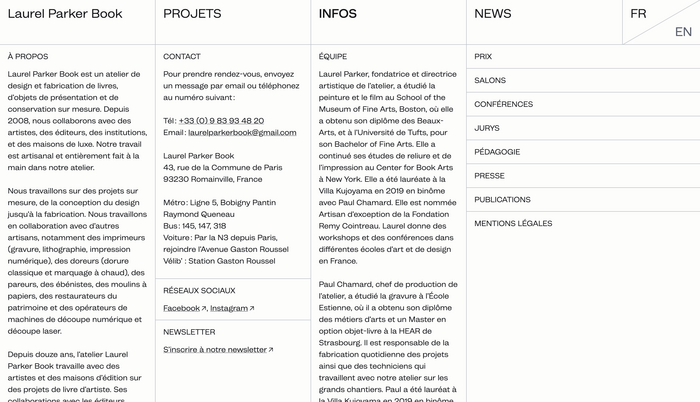 Infos page