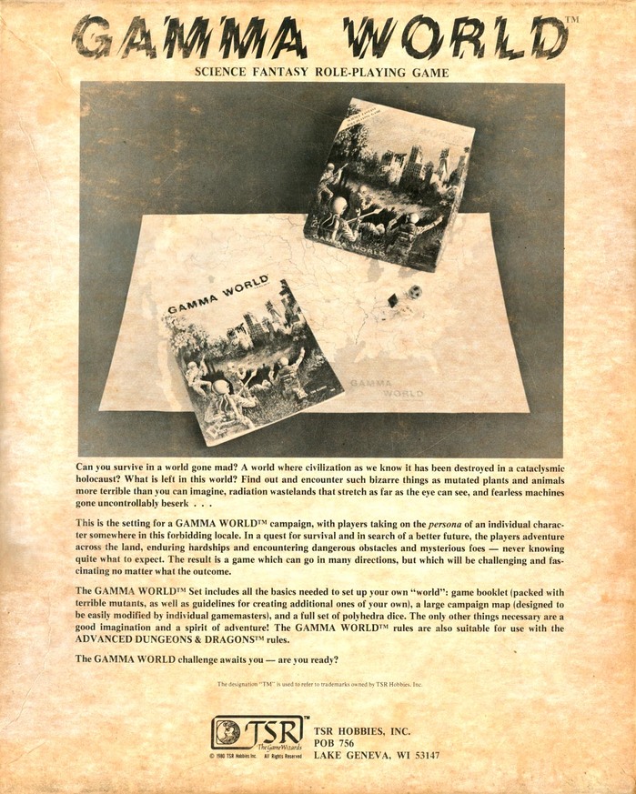 Back of the 1st edition, 3rd printing from 1981