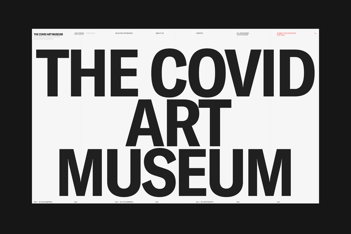 The Covid Art Museum website 1