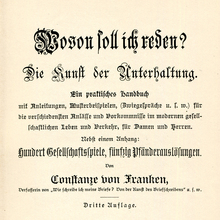 <cite>Wovon soll ich reden?</cite> by Constanze von Franken