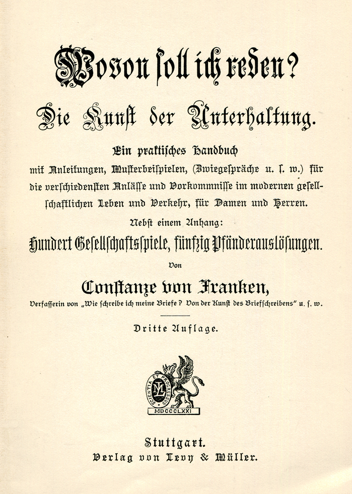 Wovon soll ich reden? by Constanze von Franken 1