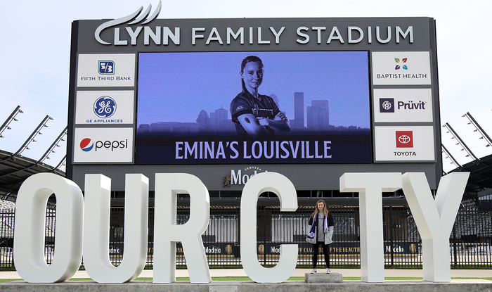 “Lynn Family Stadium” uses all-caps , “Our City” is in .