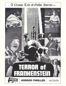 <cite>Terror of Frankenstein</cite> movie flyer