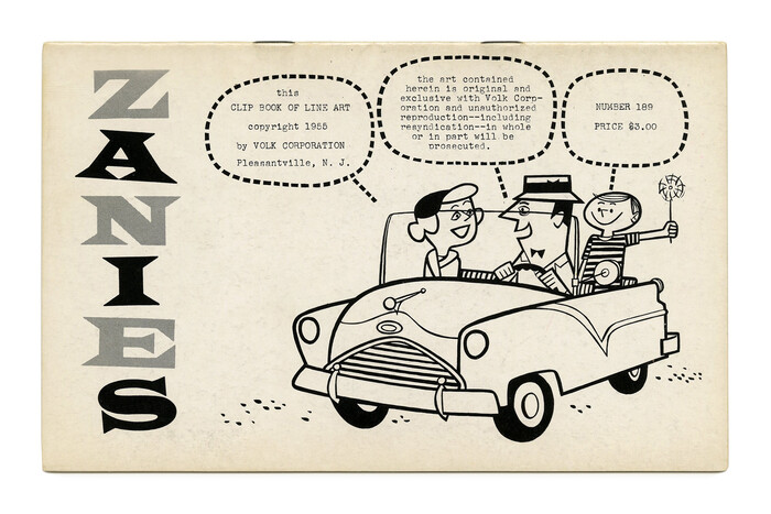 “Zanies” (No. 189) ft. stacked glyphs from  [edit: rather , see comments] in alternating shades. The text in the balloons was typed on a typewriter.