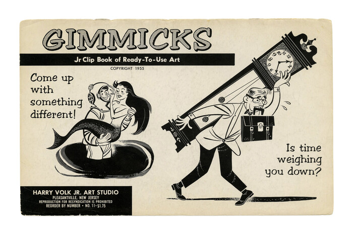 “Gimmicks” (No. 11) ft. , an open and shaded variant of , here filled with a halftone pattern, and .