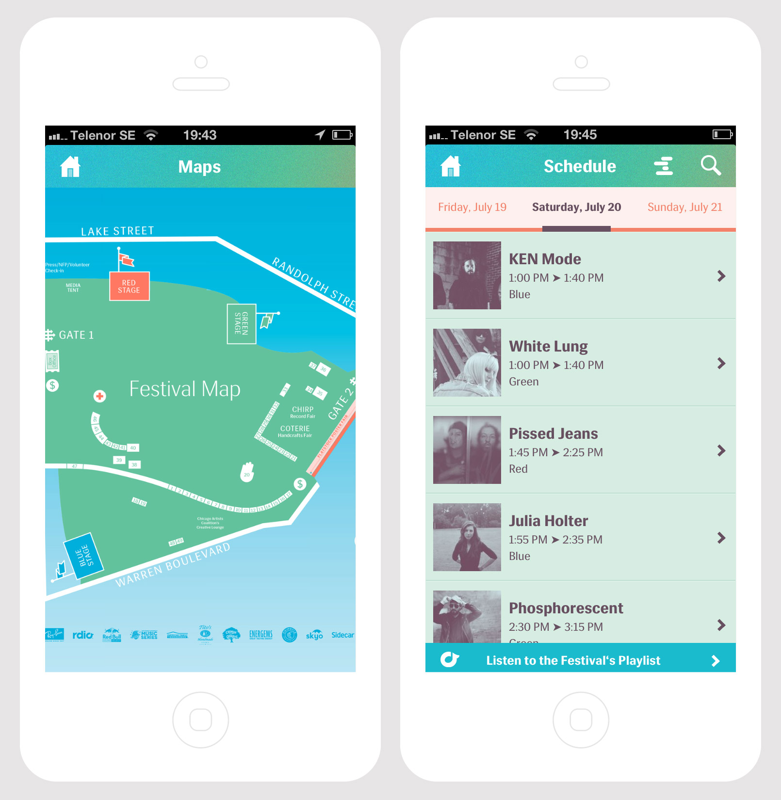 2013 Pitchfork Music Festival App - Fonts In Use