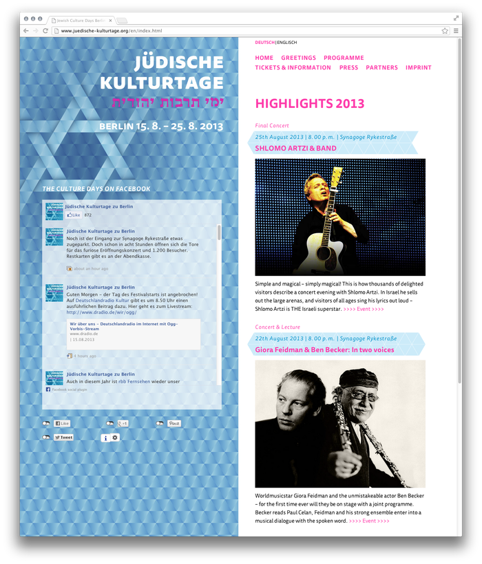 While the logo on the left is a static image, the text on the right is rendered with webfonts: juedische-kulturtage.org
	 