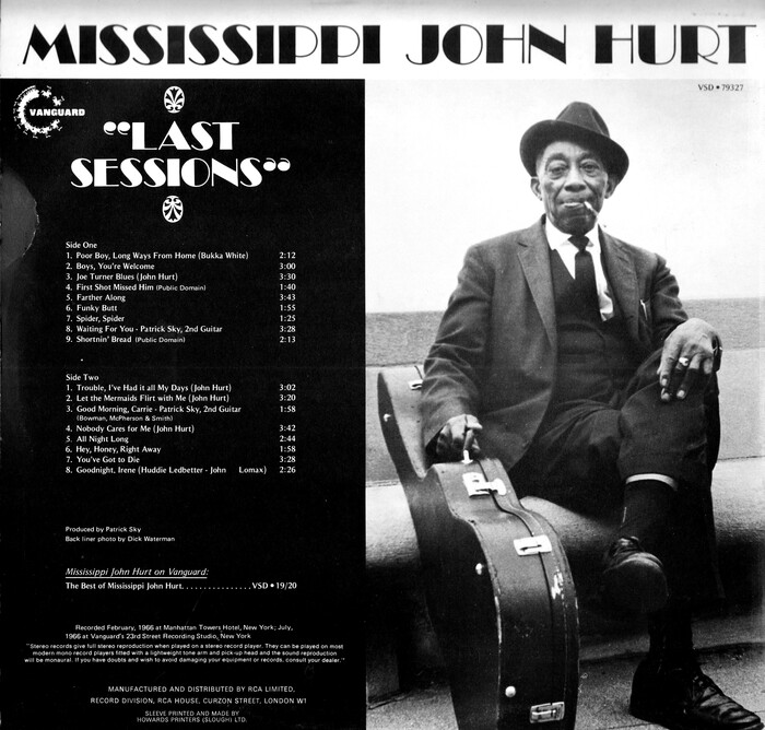 Mississippi John Hurt – Last Sessions album art 2