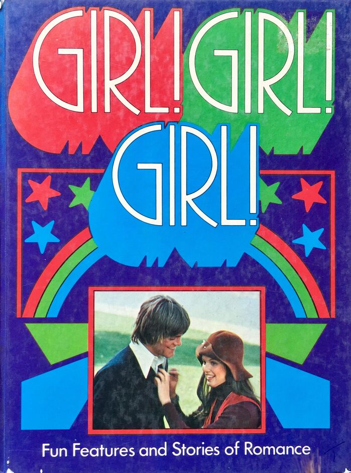 The cover typography for the 1973 edition suggests that by then, the Art Nouveau revival was finally dead, and a reappraisal of Art Deco forms from the 1930s was the next big thing. The title appears to be lettering based on  (Letraset, 1970). “Fun Features and Stories of Romance” is set in  (1927).