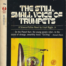 <cite>The Still, Small Voice of Trumpets</cite> by Lloyd Biggle, Jr. (Curtis)